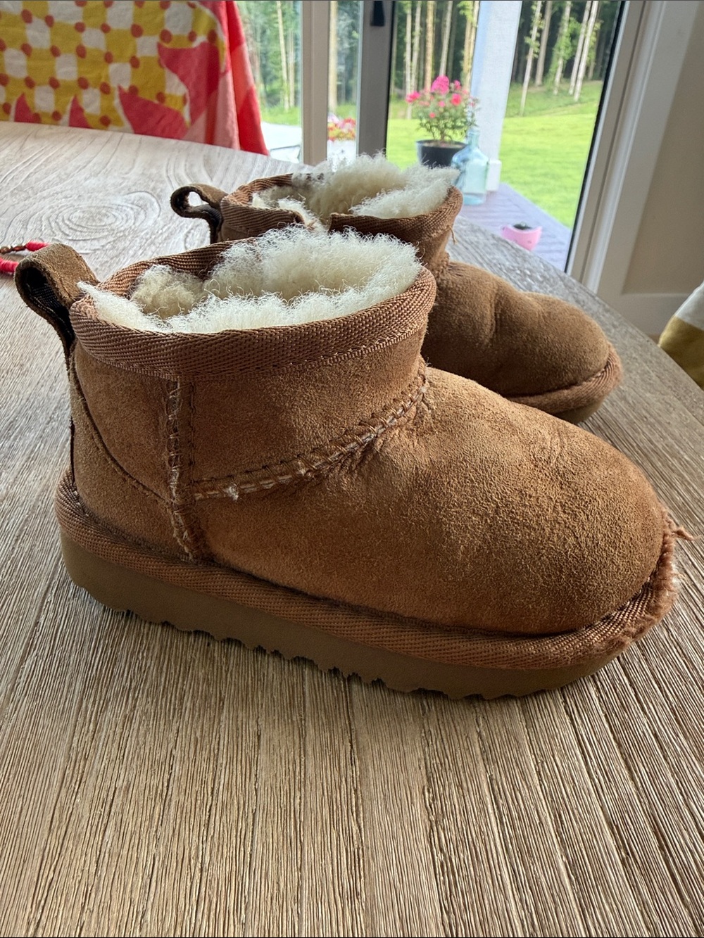UGG Kids Chestnut Suede Shearling Booties